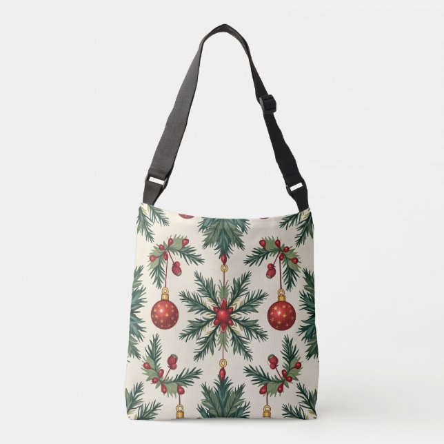 All-Over-Print Tote, Cross-Body Bag (Christmas) (Front)