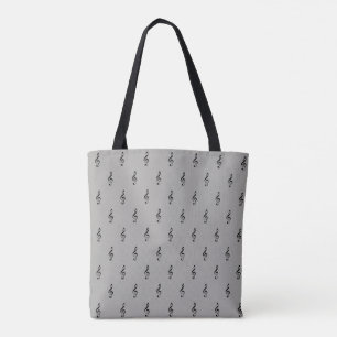all_over_printed Musical Notes Tote Bag