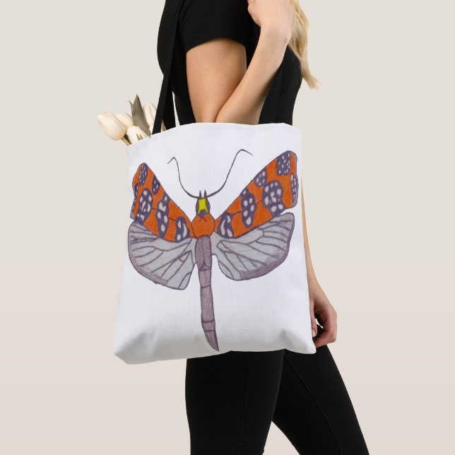 All-Over Tote - Ailanthus Moth (white) Bag (Close Up)
