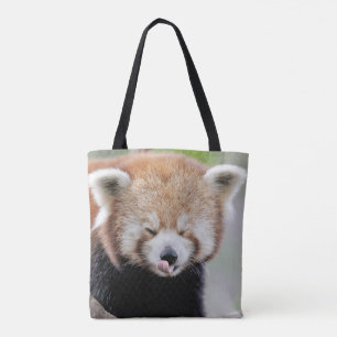 All over tote bag. Photo red panda, panda roux.