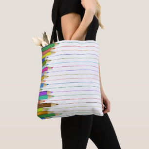 All-Over Tote - Coloured Pencil Lines