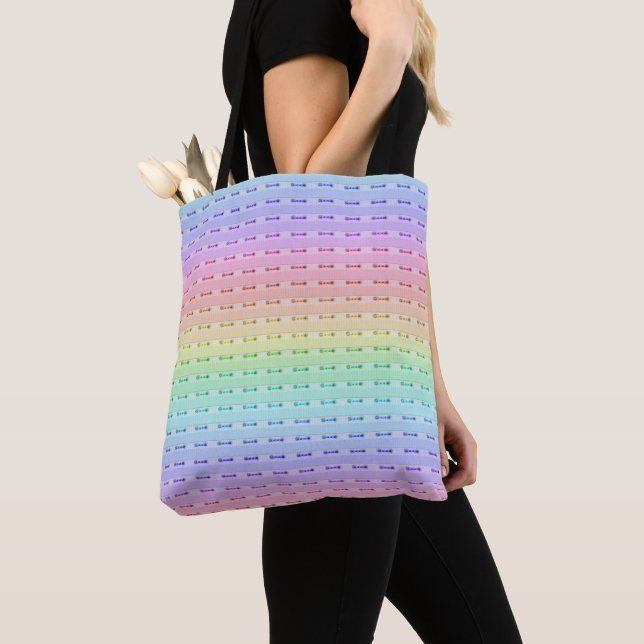 All-Over Tote - Rainbow Stitching Bag (Close Up)