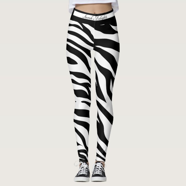 All over Zebra print leggings.  Leggings (Front)