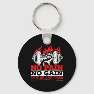 All Pain No Gains Gym Weightlifting Bodybuilding F Keychain