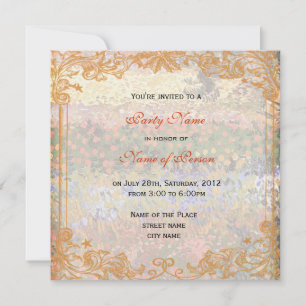 All party invitations, Flowering Garden, Van Gogh Invitation