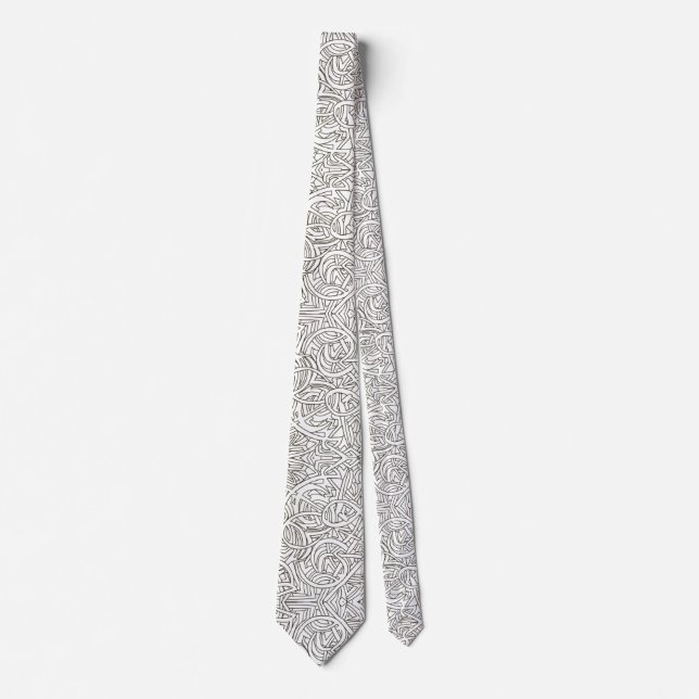 All Paths End There-Chic Black And White Pattern Tie (Front)