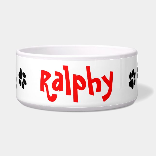 "All Paws" Personalized Dog Bowl (Front)