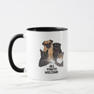 All Pawts Welcome Combo Mug, 11 oz Mug