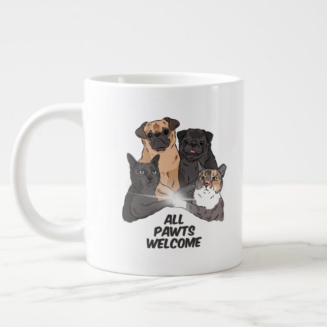 All Pawts Welcome Jumbo Mug (Left)