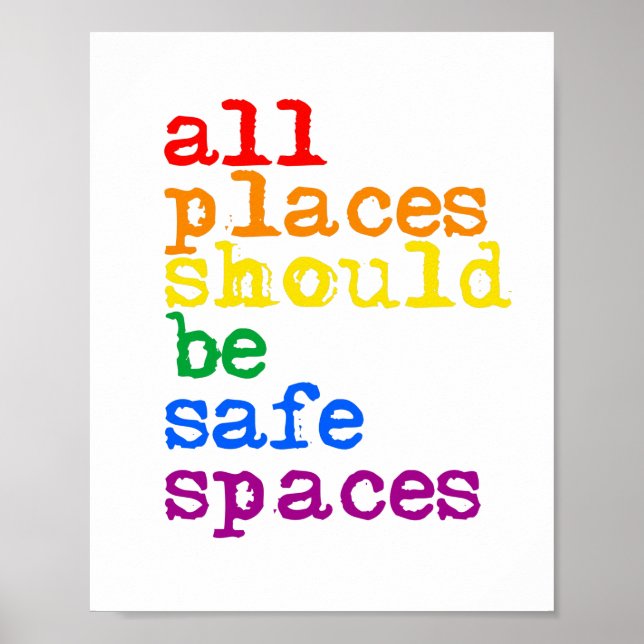 All places should be safe spaces poster (Front)