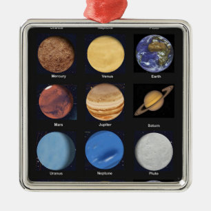 All Planets Science Photos With Names Metal Ornament