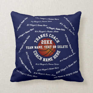 All Player's Names Basketball Gifts for Coaches Throw Pillow
