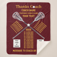 All Player's Names Lacrosse Coach Gift Ideas