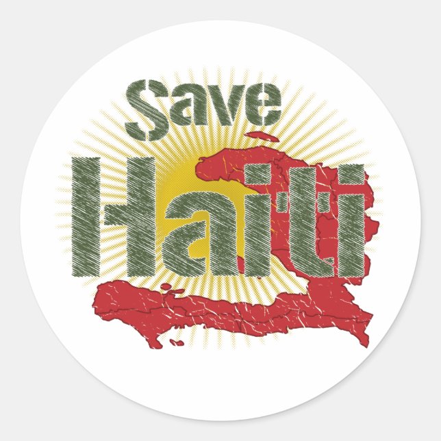 ALL Proceeds go to RED CROSS - Save Haiti Classic Round Sticker (Front)