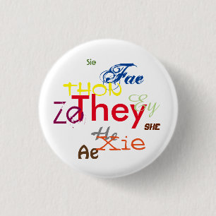 All Pronouns All Over 1 Inch Round Button