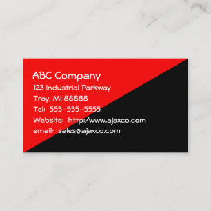 All Purpose Business Card Red Over Black