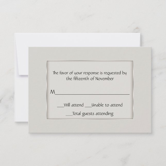 All Purpose Ecru and Silver Response Card (Front)