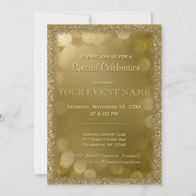 All Purpose | Gold Invitation (Front)
