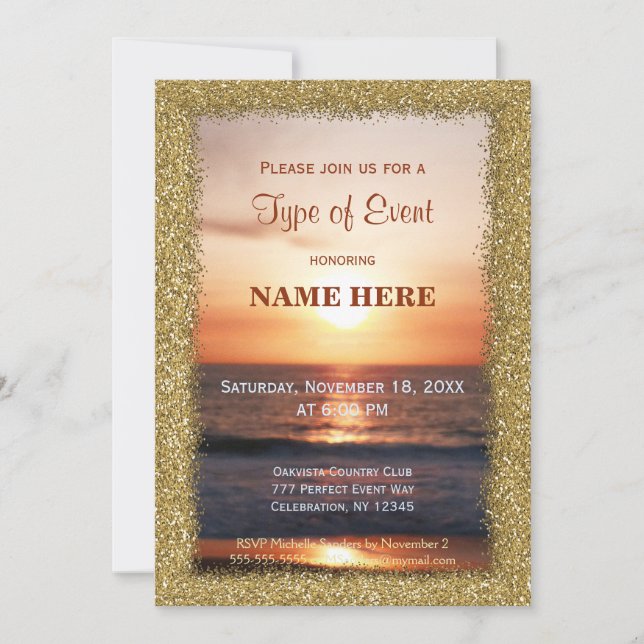 All Purpose | Gold Sand / Sunset Invitation (Front)