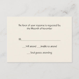All Purpose Ivory Response Card