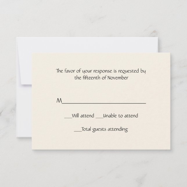 All Purpose Ivory Response Card (Front)