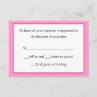 All Purpose Pink and White Response Card