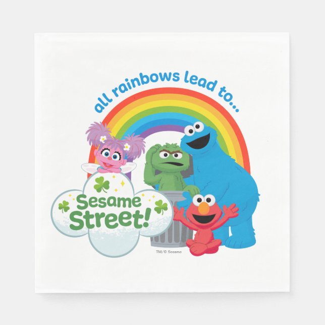All Rainbows Lead to Sesame Street Napkin (Front)