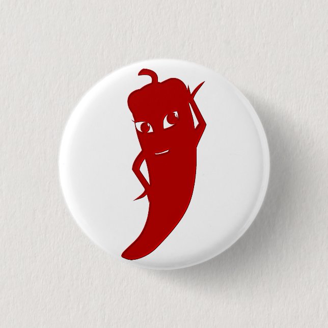 All Red Hot Pepper Diva 1 Inch Round Button (Front)