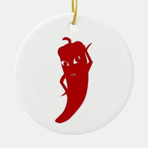 All Red Hot Pepper Diva Ceramic Ornament