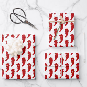All Red Hot Pepper Diva Wrapping Paper Sheet