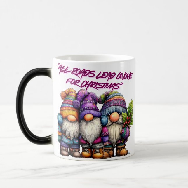 All Roads Lead Gnome For Christmas Magic Mug (Left)