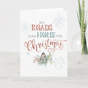All Roads Lead Home for Christmas Holiday Card