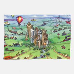 All Roads lead to Atlanta Georgia Kitchen Towel