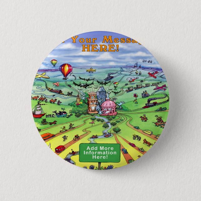 All Roads Lead to Austin Texas 2 Inch Round Button (Front)
