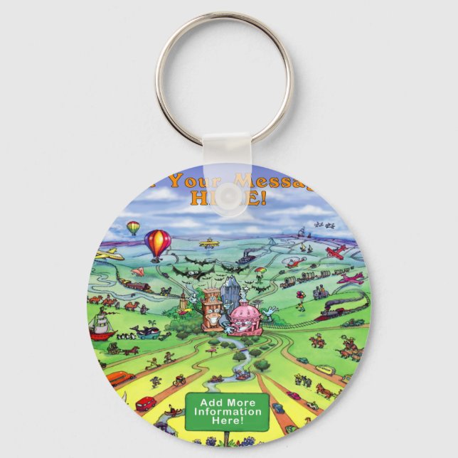 All Roads Lead to Austin Texas Keychain (Front)