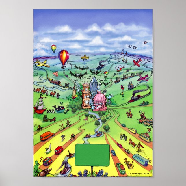 All Roads lead to Austin Texas Poster (Front)