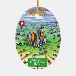 All Roads lead to Houston Texas Ceramic Ornament