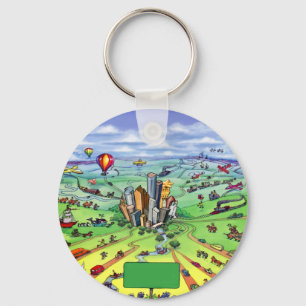 All Roads Lead to Houston Texas Keychain