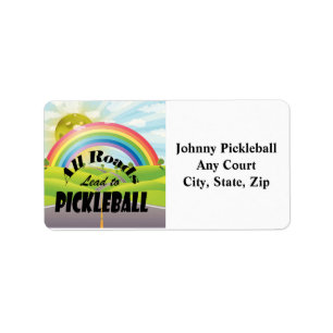 All Roads Lead to Pickleball Personalized Mailing Label