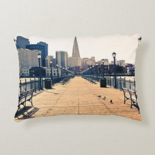 All roads lead to pyramid. decorative pillow