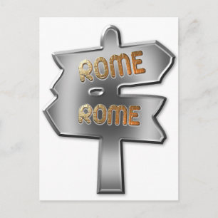 ALL ROADS LEAD TO ROME POSTCARD