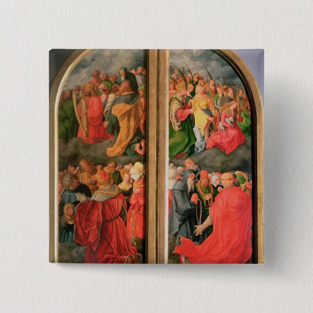 All Saints Day altarpiece 2 Inch Square Button (Front)