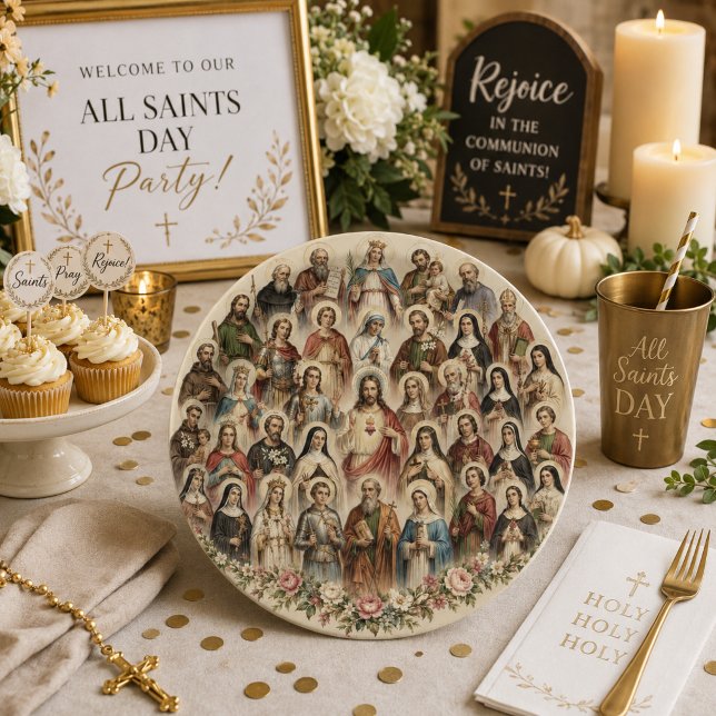 All Saints Day Catholic Party Paper Plate (Creator Uploaded)