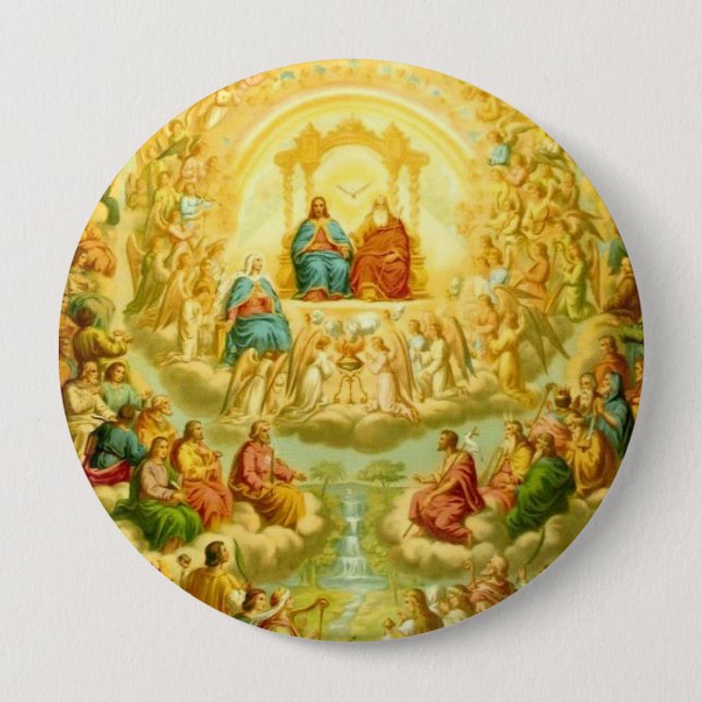 ALL SAINTS DAY FEAST FAVORS 4 INCH ROUND BUTTON (Front)
