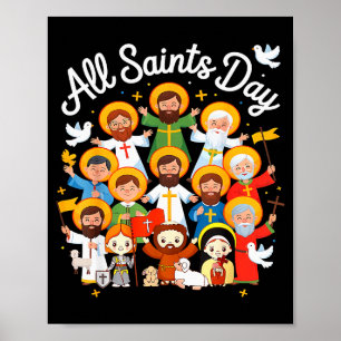 All Saints Day Kids Catholic St Francis Therese Jo Poster