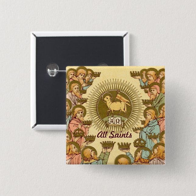 All Saints (RLS 19) 2 Inch Square Button (Front & Back)