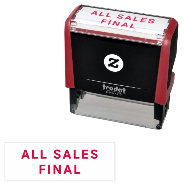 ALL SALES FINAL Business Self-inking Stamp RED (In Situ)