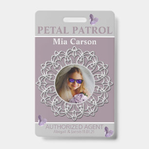 All Season Lilac Petal Patrol Flower Girl Badge