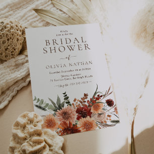 All Seasons Divine Boho Floral Bridal Shower Invitation