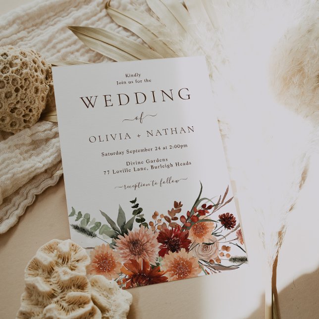 All Seasons Divine Boho Floral Wedding Invitation (Creator Uploaded)